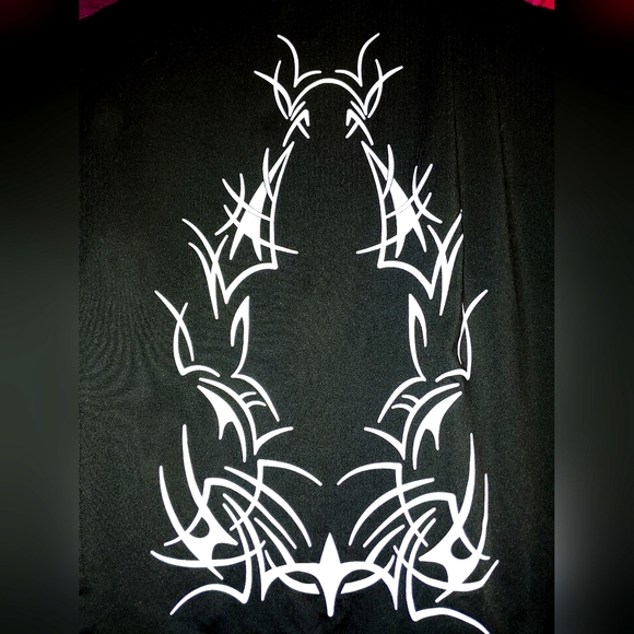 Sexy Long, High slit collared gothic dress with white details. - Picture 5 of 8